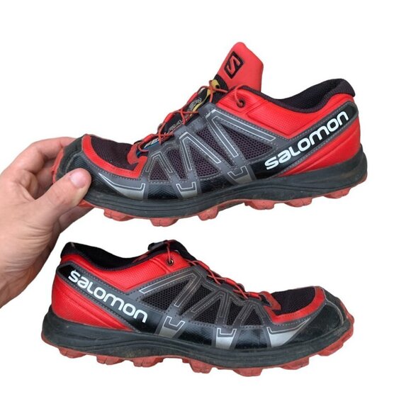 Salomon Fell Raiser Athletic Hiking Shoes Red - Picture 1 of 12